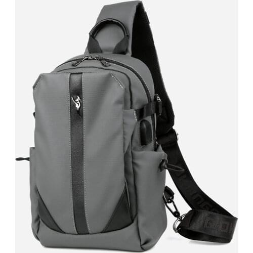 SUUTOOP Fashion USB Men Anti-theft Waterproof Multifunction Crossbody Bag Oxford Shoulder Bags Messenger Chest Bag Pack For Male