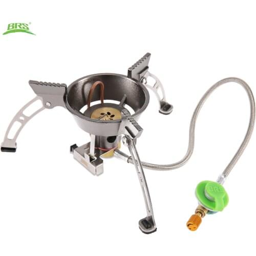 BRS - 11 Outdoor Gas Stove High Quality Split Windproof Cookware Copper Alloy Stainless Steel Stove Windproof With Carrying Bag