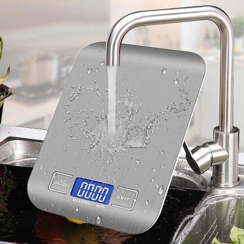 Kitchen Scale 10kg/5Kg OZ/ML/LB/G Stainless Steel Weighing Scale Food Diet Postal Balance Measuring Tool LCD Electronic Scales