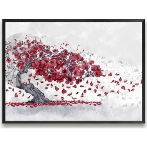 Chinese Style Vintage Canvas Paintings HD Print Tree Poster Wall Art Pictures for Home Bedroom Living Room Decoration No Frame