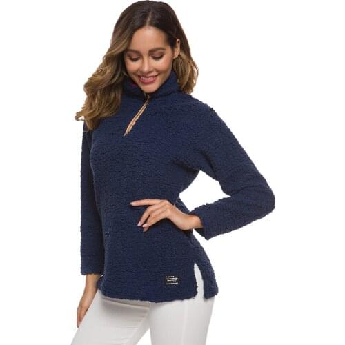 Euramerican Long Sleeve Khaki Cropped Hoodie Women Pullover Plush Zipper Faux Fur Fluffly Sweatshirt Femmes Outwear Sweatshirt