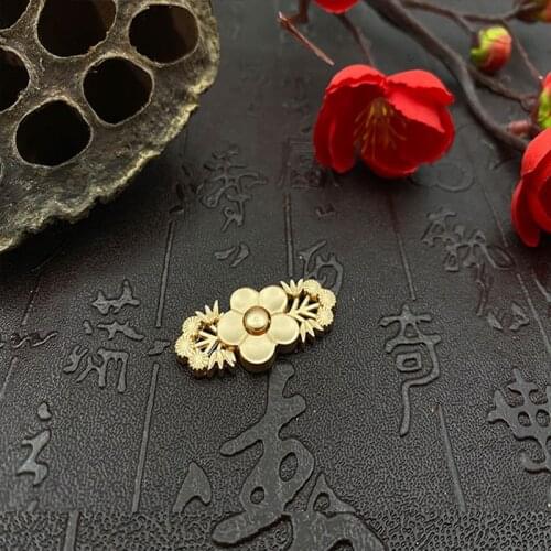 10 Pieces of Hanfu Female Buckle Costume Cloak Stand Collar Cheongsam Disc Buckle Metal Plum Blossom Round Magnetic Buckle