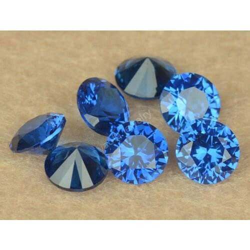 0.8~3.0mm 119# Sapphir-e Ocean blue Color Spinels Gems Round Brilliant Cut Shape Synthetic Spinel Loose Stone For Wax setting