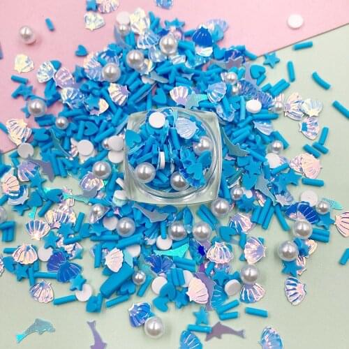 100g Polymer Clay Heart Star Slices Mixed Dolphin Shell Sequins for DIY Crafts Nail Art Decoration Accessories Slime Filler