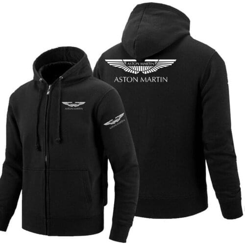 2021 Zipper Hoodies Aston Martin logo Printed Hoodie Fleece Long Sleeve Mans zipper Jacket Sweatshirt