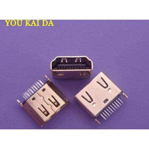 5PCS Plug 19 pin female interface Connector,2 rows (10pin 9pin) 180 degree HDMI-compatible socket repair replacement