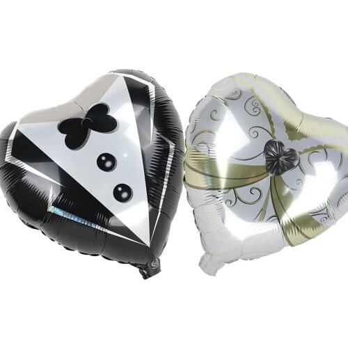 50pcs/lot Heart Bride Groom Aluminium Balloon Wedding Decorations Wedding Party Celebration Love Air Balloons Valentines Party