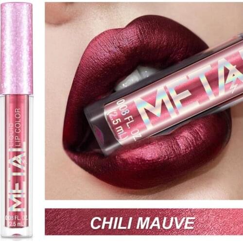 6 Colors Gold Metal Matte Metallic Lip Gloss Long Lasting Waterproof Liquid Lipstick Women Beauty Makeup Cosmetic Gift TSLM1