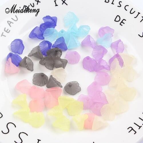 Acrylic Plastic Translucent Frosted flower trumpet Beads wave little for Jewelry DIY Craft Making Accessory 11*12mm 100PCS/bag