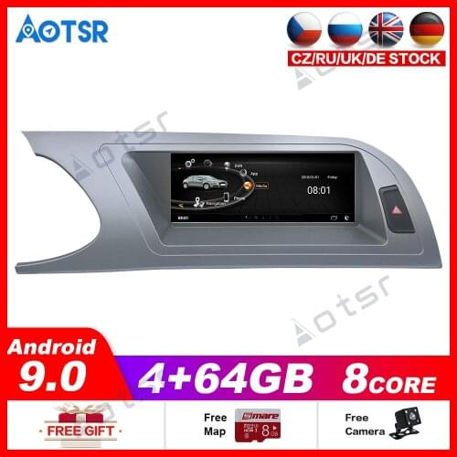 Car Multimedia Player for Audi A4 A4L A5 B8 8K 2009-2014 Stereo GPS DVD Radio Navigation Android 9 Screen Monitor MMI 2G 3G MIB