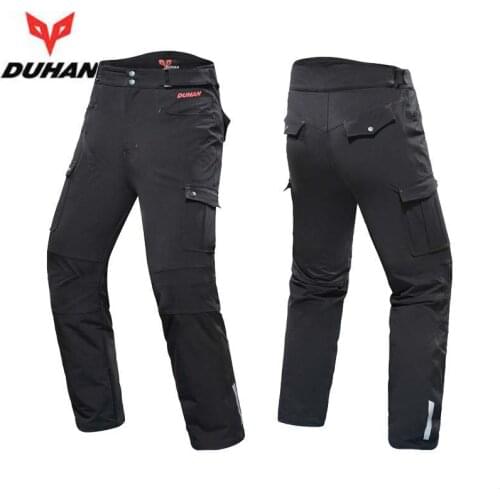 DUHAN Summer Motorcycle Pants Men Motocross Slacks Motorbike Riding Trousers Pant with CE Protective Grar