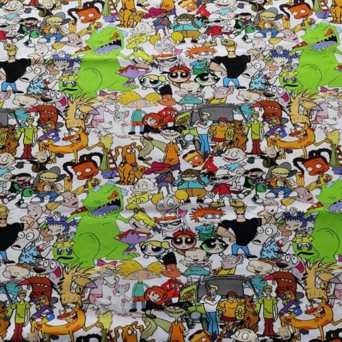 Cartoon Kids Print 100% Cotton Fabric for Boy Clothes Bedding Set Hometextile Cushion Cover Backpack DIY
