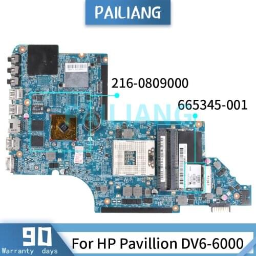 For HP Pavillion DV6-6000 Mainboard 665345-001 11A39-2 HM65 216-0809000 DDR3 Laptop motherboard tested OK