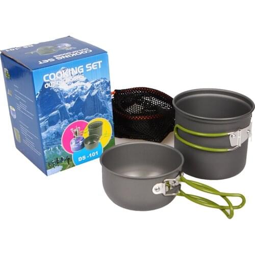 Travel Camping cookware kit cooking set Ultralight Outdoor tableware set Tourism Equipment For Hiking Picnic 2021