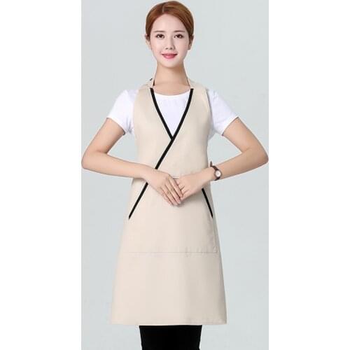 Nail Restaurant Coffee Shop Waitress Apron Black Beige Brief Adult Woman Home Household Waiter Work Aprons Kitchen Accessories