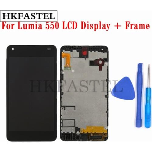 HKFASTEL Original LCD Screen Digitizer Display For Nokia Microsoft Lumia 550 With Front LCD Frame Cover Repair Replacement tools