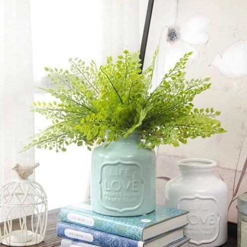 Artificial Ginkgo Biloba Mini Green Evergreen Plant Green Leaf Bunch Home Wedding Shop Decor