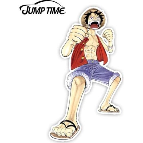 JumpTime 13cm x 7.3cm For Anime One Piece Luffy Creative Car Sticker Rear Windshield Decal Waterproof Car Accessories Window