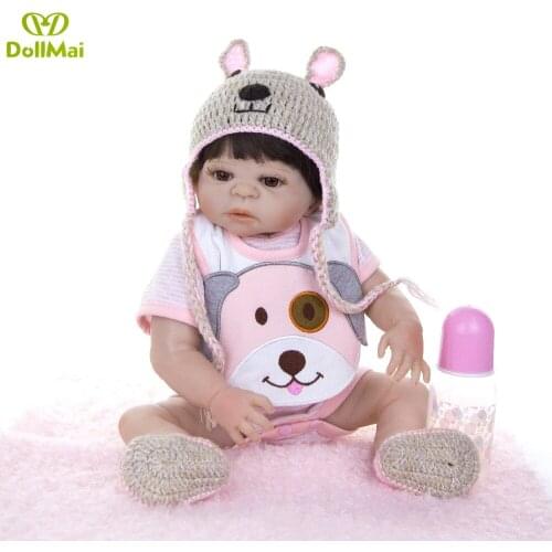 Lovely Baby Reborn Girl boy Doll Full Silicone Body Lifelike Bonecas Newborn Babies 48cm Bebes reborn Bathe Toy Birthday gift
