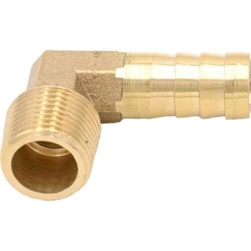 Hose Barbed I/D 12mm x 3/8" BSP Male Thread Elbow Brass Coupler Splicer Connector Fitting for Fuel Gas Water
