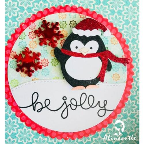 AlinaCraft METAL CUTTING DIES cut penguin new year Christmas Santa collage Scrapbook card PAPER CRAFT embossing stencils punch
