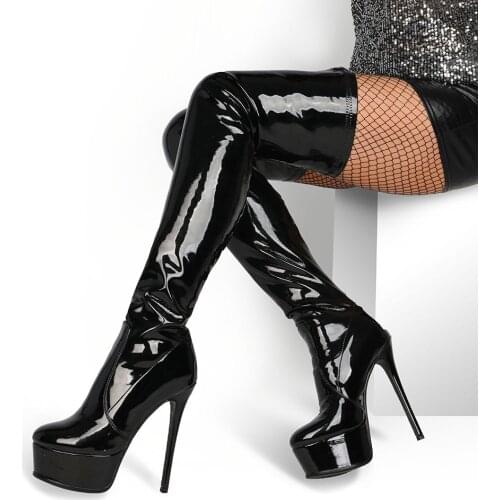Super high heels platform Fashion Runway Sexy Over Knee Thigh High Boots Fashion Thin High Heels Over-the-Knee High Dance Shoes