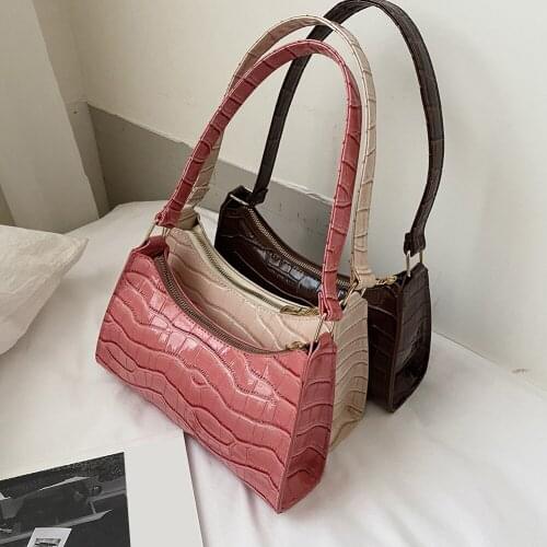 Fashion Exquisite Shopping Bag PU Leather Handbag Female Shoulder Armpit Bag Retro Casual Women Tote Small Clutch Dropshipping