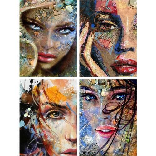 FIYO 5D Diamond Painting Kits Girl Diamond Mosaic Embroidery Portrait Handmade Gift Modular Pictures Decoration For Home