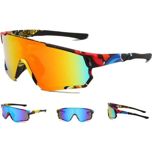 New Printing Frame UV Protection Cycling Glasses Outdoor Bicycle Bike Goggles UV400 Men Women Sports Sunglasses