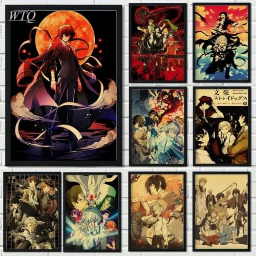 Japanese Anime Bungo Stray Dogs Poster Painting Wall Art Decoration Bar Kids Kawaii Room Decor Picture Bedroom Canvas Poster