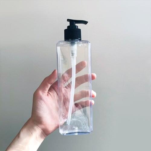 500ML X 15 Transparent PET Lotion Pump Bottle Plastic Cosmetic Container Empty Shampoo Sub-bottling Essential Oil Bottles