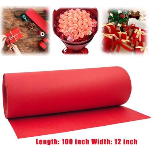 100*12 Inch Red Kraft Paper Roll Scrapbooking For Wedding Party New Year Handmade Gift Packaging Craft Paper Home Decor Paper
