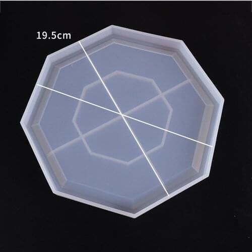 Silicone Mold Nordic Geometry Style Mould DIY Crystal Epoxy Octagonal Table Set Mold High Mirror Plaster Concrete Mold