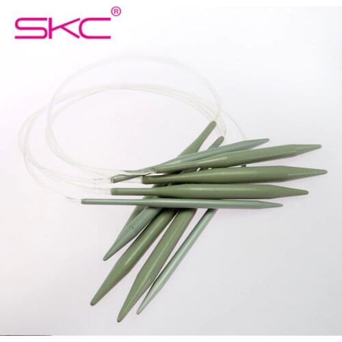 SKC 40cm Circular Knitting Needles 12pc 2-8mm Quality Aluminum Porcelain Surface Circular Knitting Needles Crochet Knitting Tool
