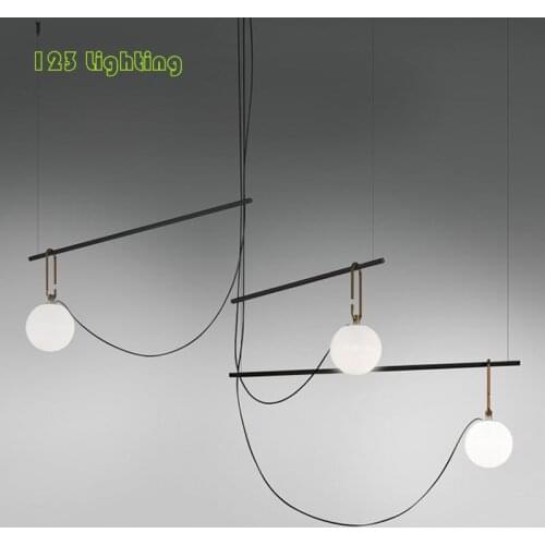 Glass Moved LED Pendant Lamps Hall Parlor Office Bar Hanging Light Fixtures Art Decoration E27 Cord Adjustable Hanglamp