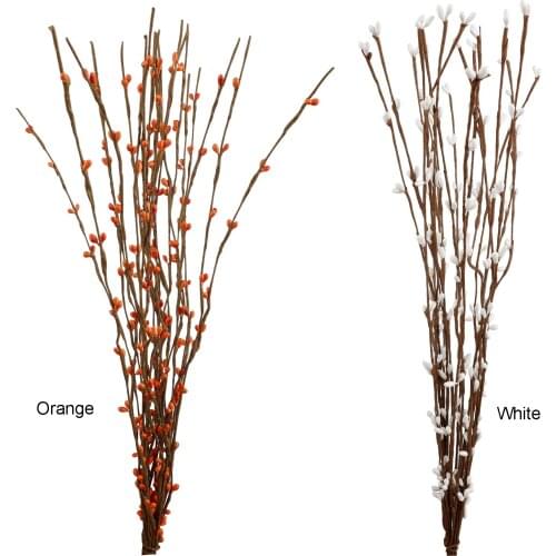 Wedding Wreath Hair Band Fake Hawthorn Fruit Christmas Decoration Wedding Decor Bendable DIY Rattan 20pcs Artificial Berry Stem