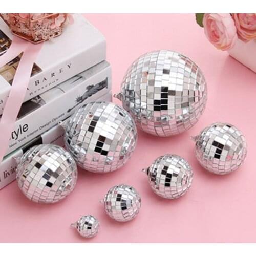 Amawill 3CM 5CM 8CM Reflective Glass Rotating Mirror Ball For Disco DJ Mirror Reflection Glass Ball Light For Christmas Party 8D