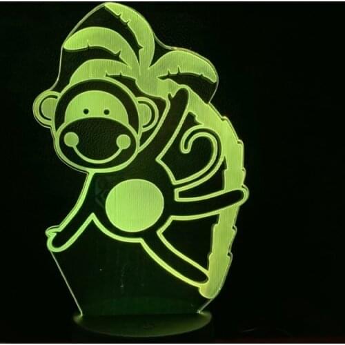 Funny Led Night Light Monkey Nightlight for Childrens Bedroom luminaria Usb Battery Operated Led Night Lamp Kids Birthday Gift