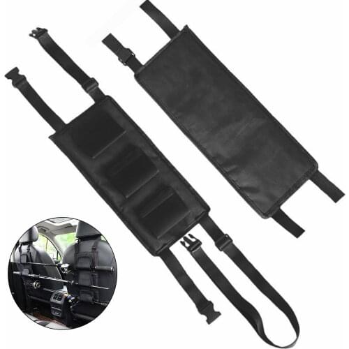 2Pcs Car Back Seat Fishing Rod Pole Holder Tie Straps Fixed Storage Pouches