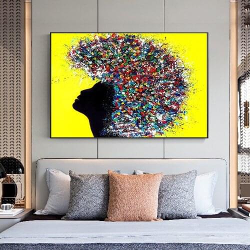 Abstract African Woman Graffiti Art Canvas Paintings on the Wall Posters and Prints Black Girl Portrait Modern Decor Pictures