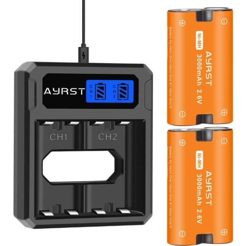 2pcs 3000mAh Replacement Battery Pack + LCD USB Charger for Xbox One / Xbox One S/Xbox One X/Xbox One Elite Controller Gamepads