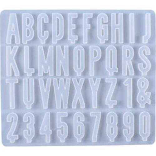 Alphabet Crystal Epoxy Resin Mold English Letters Number Pendant Casting Silicone Mould DIY Crafts Jewelry Making Tool