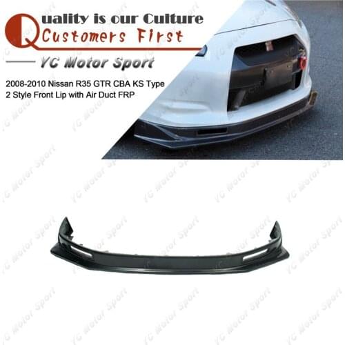 Car Accessories FRP Fiber Glass KS Type 2 Style Front Lip with Air Duct Fit For 2008-2010 R35 GTR CBA Front Bumper Splitter Lip