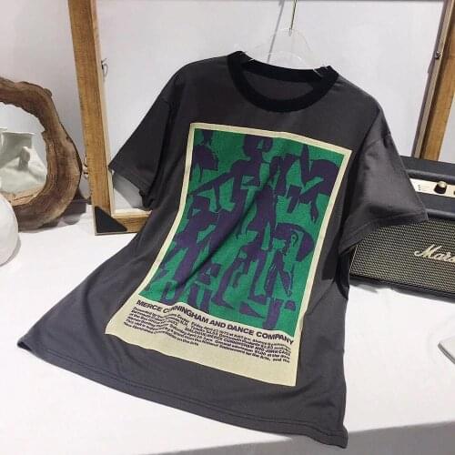 CAMIA 100% cotton letter dog cute high quality casual t-shirt new summer t-shirt for women