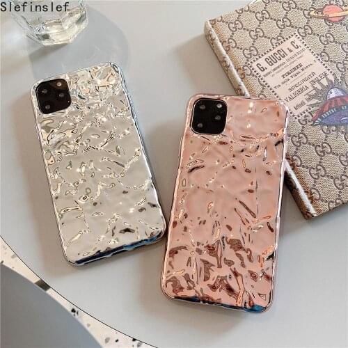 3D Dream Shell Plating Silver Gold Foil Phone Case for iphone 12 mini 11 Pro Max XR X S 6 S 7 8 Plus Glitter Soft Silicone Cover