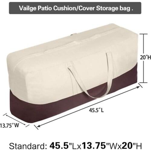 Patio Cushion Cover Storage Bag Waterproof Outdoor Patio Furniture Seat Rectangular Cushion Storage Bag