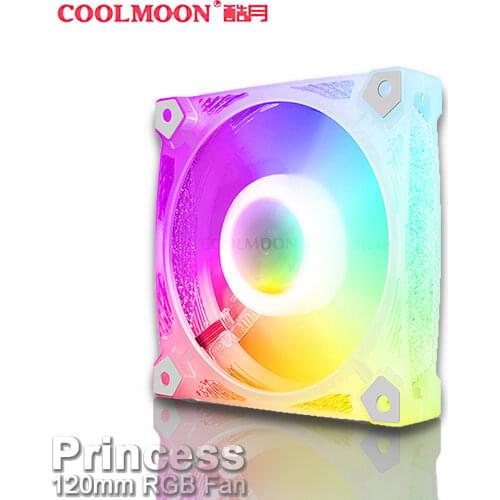 COOLMOON Princess 120mm RGB Fan 5V Music Rhythm A-RGB Chassis Quiet Fan Control Water Cooler Custom for Mod 12CM CM-D1