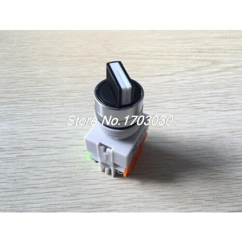 LAY37 AC 600V 10A Two 2 Position Rotary Select Selector Switch 1 NO N/O 1 NC N/C