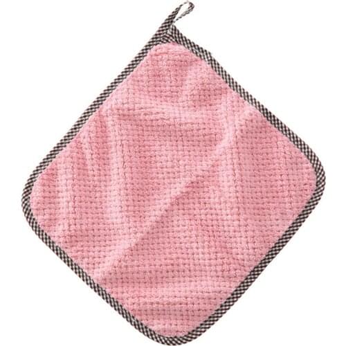 Dish Towel Coral Fleece Double-sided Absorbent Dishwashing Cloth Kitchen Washing Tool