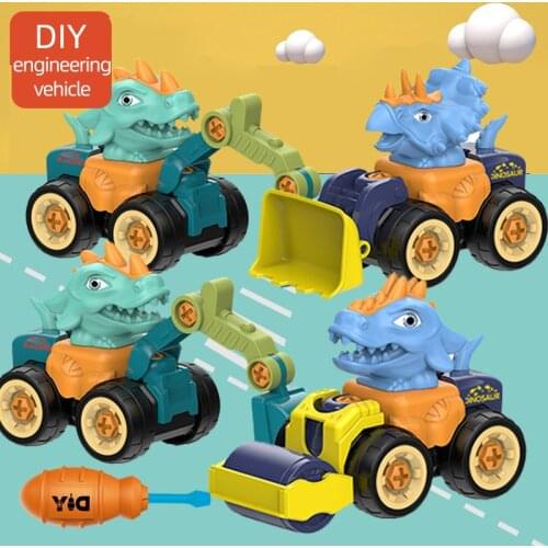 Nut Disassembly Loading Unloading Engineering Dinosaur Modelling Truck Excavator Bulldozer Kids Toys Boys Creative Education Toy